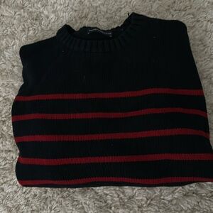 Brandy Melville navy and red sweater